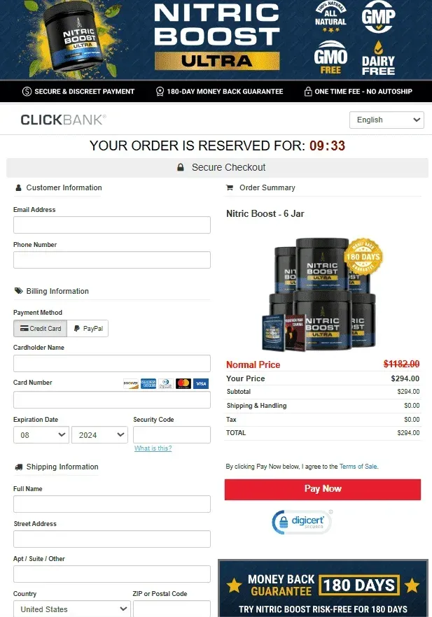 Nitric Boost Ultra Payment Gateway